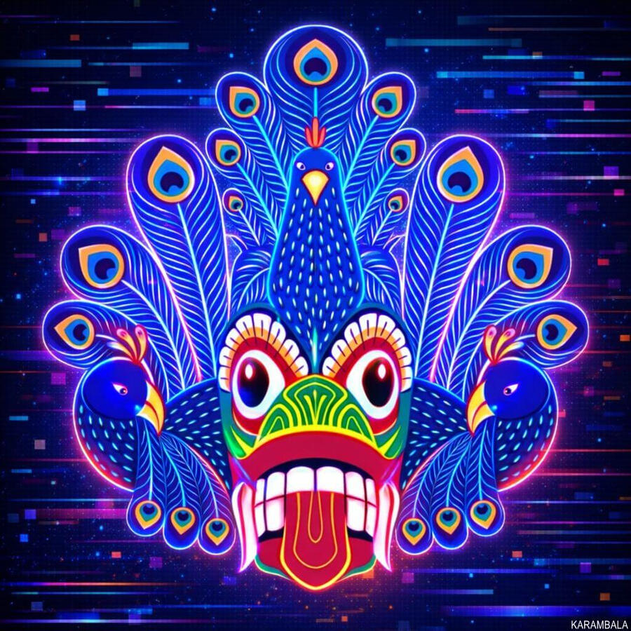 Neon meets myth — light becomes legend.